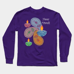 Diwali - Paisleys and Lamps Long Sleeve T-Shirt